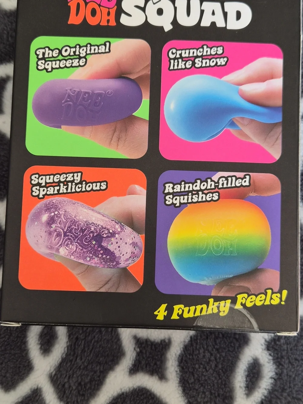 NEW NeeDoh Quad Squad Teenie Funky Stress Reliever Balls Nee Doh - Picture 2 of 3